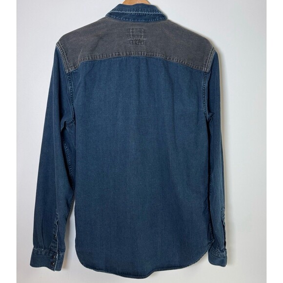 Gap 1969 Men's Large Slim Fit Western Denim Shirt Blue Faded Cowboy Rodeo - Picture 4 of 14